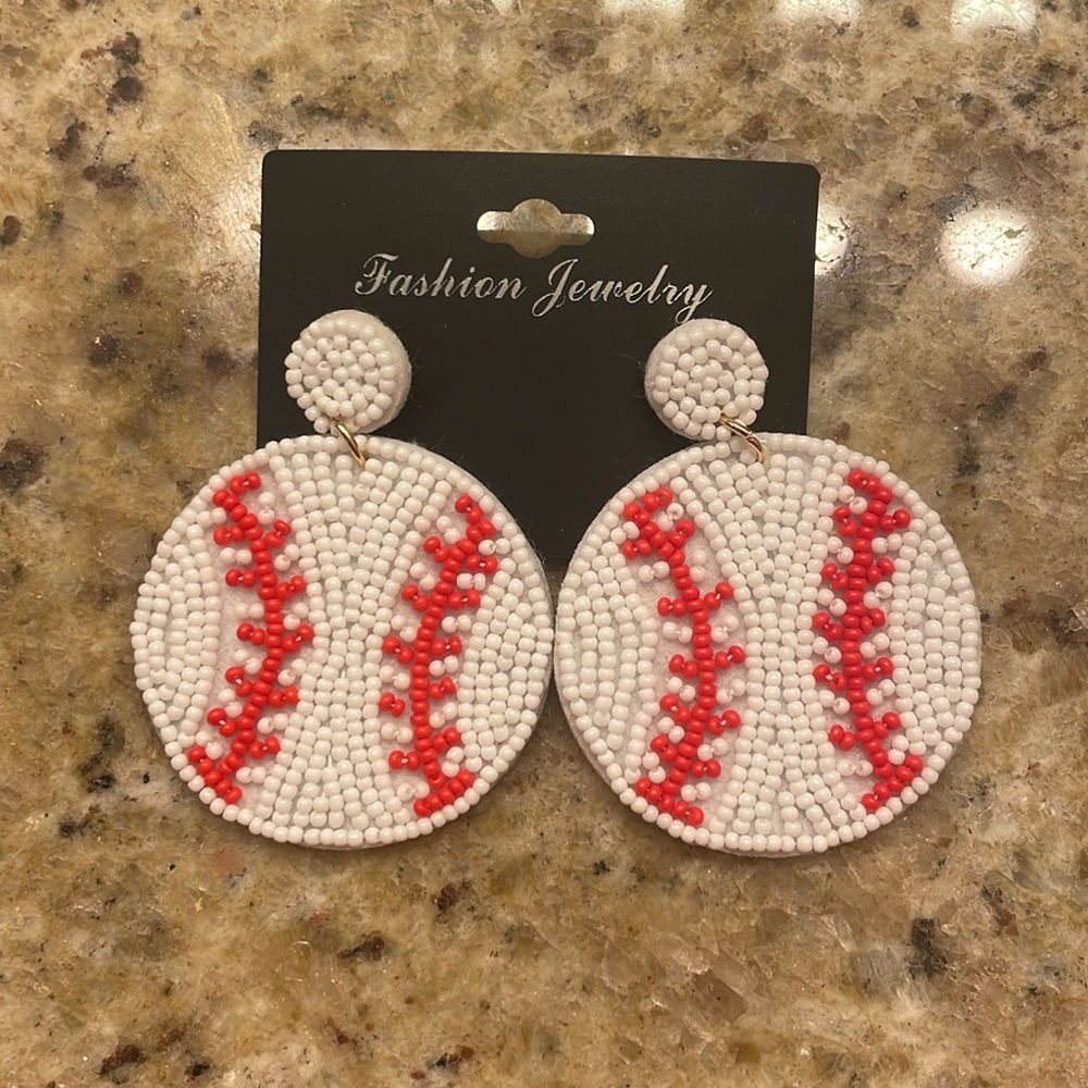 Baseball earrings